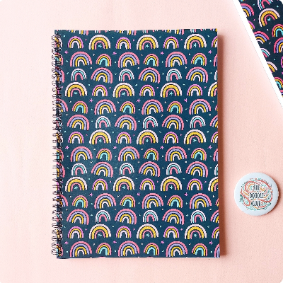 A4 Spiral Notebooks Navy Rainbow