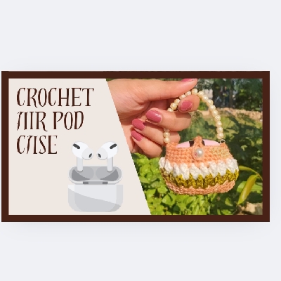 Handmade Crochet AirPod Case with Pearl Handle