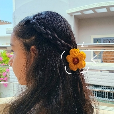 🌻 Crochet Sunflower Hair Clutcher, Hair accessories