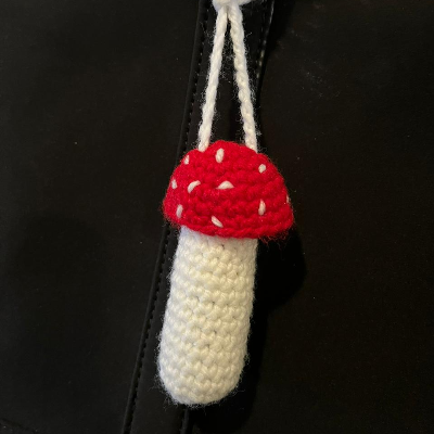 Crochet Mushroom Keychain