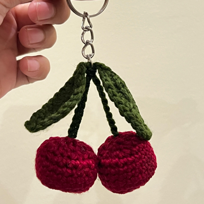 Crochet Cherries Keychain