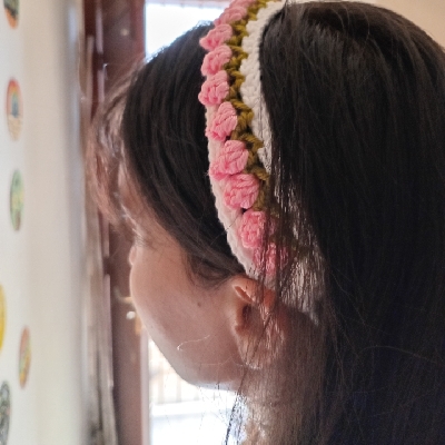 crochet tulip pintresty hairband 🎀🌷