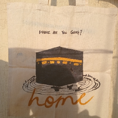 🕋 Hand-Painted Kaaba Tote Bag